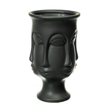 Керамическая ваза "Лик" черная 20.5 см 8723-002