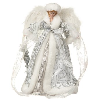 Новогодняя фигура "Рождественский ангел" 41 см., серебряный (6011-015)