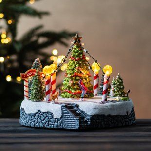 Новогодняя карусель с подсветкой и музыкой "Елочка"