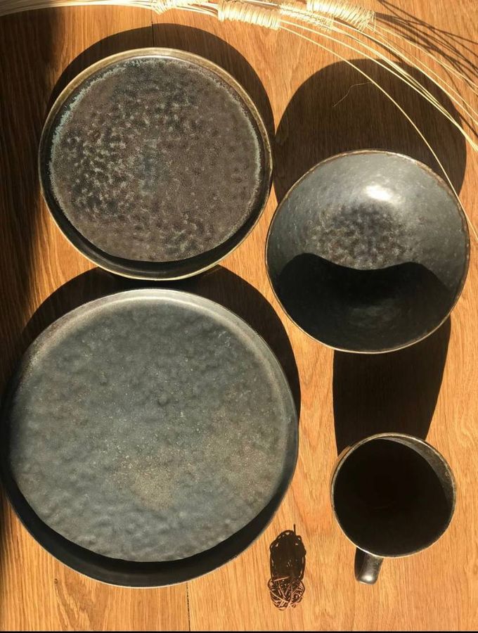 Набор тарелок керамических Плутон, столовый сервиз на 6 персон, 24 предмета