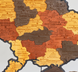 Карта України з Підсвіткою 3D Об'Ємна Багатошарова Дерев'яна 92 Х 64 См