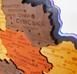 Карта Украины с подсветкой деревянная на стену 92 х 64 см