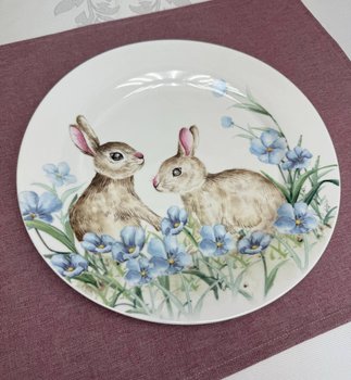 Набір з 6 фарфорових Тарілок Кролики 25 См. Пасхальний посуд