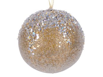 Елочное украшение "Блестящий шар" 12 см 66-034