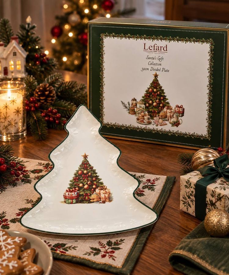 Блюдо новорічне у формі ялинки "SANTA'S GIFT" 26 см