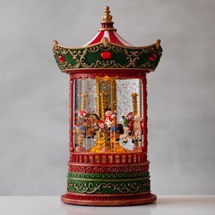 Новогодняя композиция с подсветкой и музыкой "Карусель"