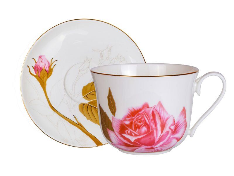Чашка с блюдцем Нежная роза 264-429