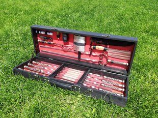 Шампура подарочные "Premium red" в кейсе (набор аксессуаров)