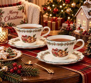 Чайный набор новогодний на 2 персоны "SANTA'S GIFT" 250 мл