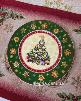 Набор новогодних тарелок фарфоровых Елочка 21 см 986-062-6