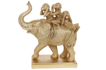 Статуетка декоративна Слон та мавпи полістоун SG37-850