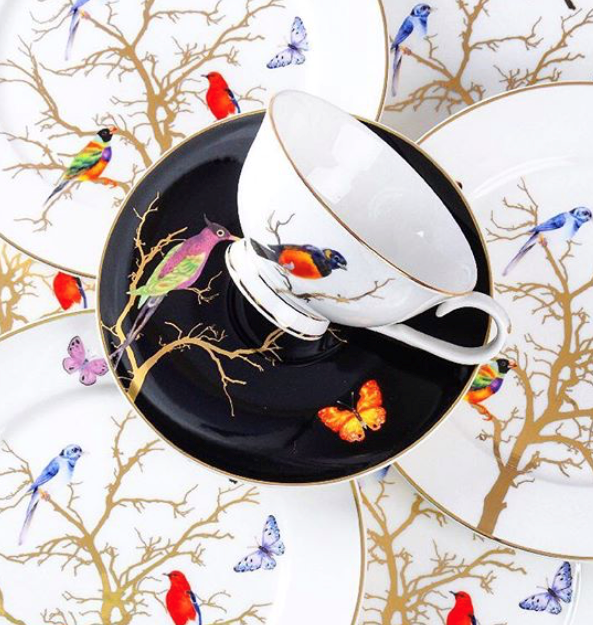 Чайный набор фарфоровый на 6 персон Золотая птица 264-636