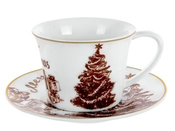 Чашка новогодняя с блюдцем "MERRY CHRISTMAS" 250 мл 924-744
