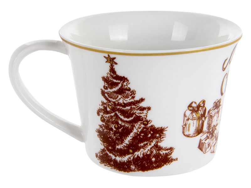 Чашка новогодняя с блюдцем "MERRY CHRISTMAS" 250 мл 924-744