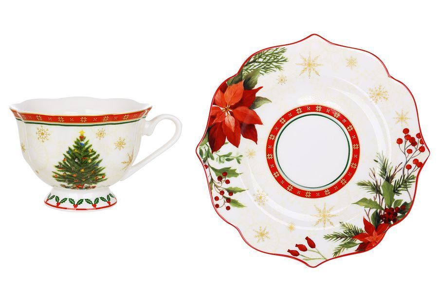 Чашка з блюдцем Christmas Story Flower 180 мл
