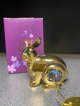 Фігурка Кролик Метал з Блакитними Кристалами 83400