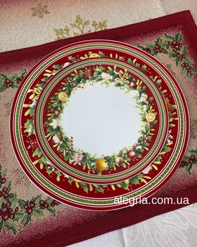 Набор фарфоровых тарелок 12 шт Рождественская классика (6 шт 26 см + 6 шт 21 см)