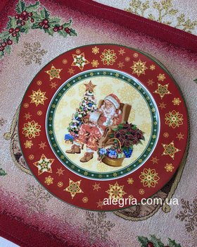 Набор из 6 фарфоровых тарелок Новогодний 21 см 986-059-6