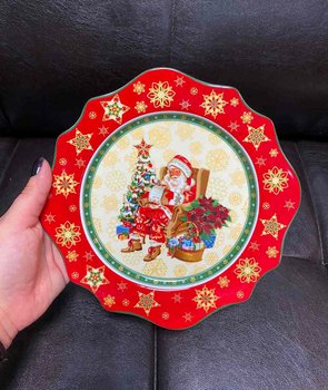 Набор новогодних фигурных тарелок Дед Мороз 21 см 986-075-6