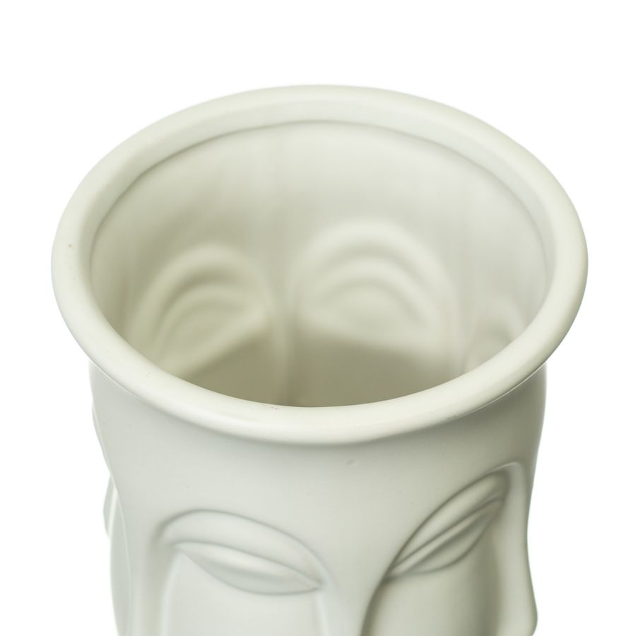 Керамическая ваза "Лик" белая 20.5 см 8723-001