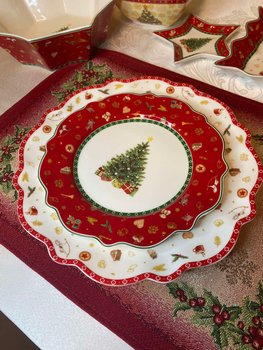 Набір новорічних тарілок на 4 персони Різдвяний, 8 предметів