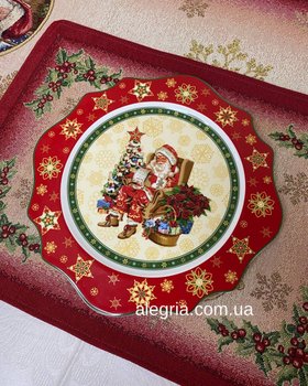Набор новогодних фигурных тарелок Дед Мороз 26 см 986-076-6