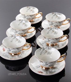 Чайный набор фарфоровый на 6 персон Валери 200 мл 975-022