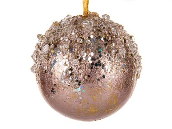 Елочное украшение "Новогодний шар" пудровый 12 см 66-138