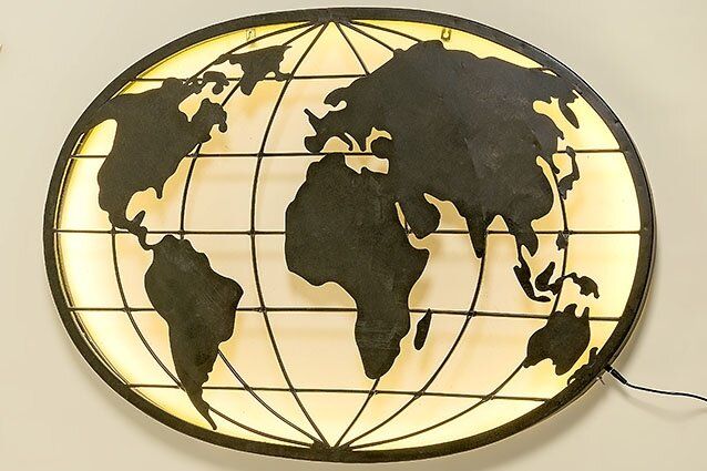 настінний Декор Світодіодний Карта Світу 99 См