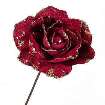 Цветок новогодний "Зимняя роза" бордо (6009-047)