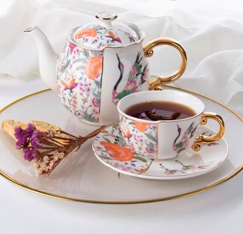 Чайний Набір на 6 Персон Райські Пташки (6 Чашок та Чайник)