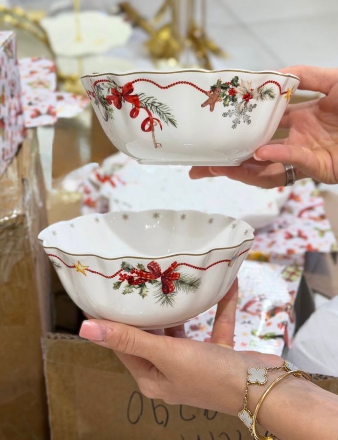 Піали, салатники новорічні Christmas Ribbon 2 шт 540 мл