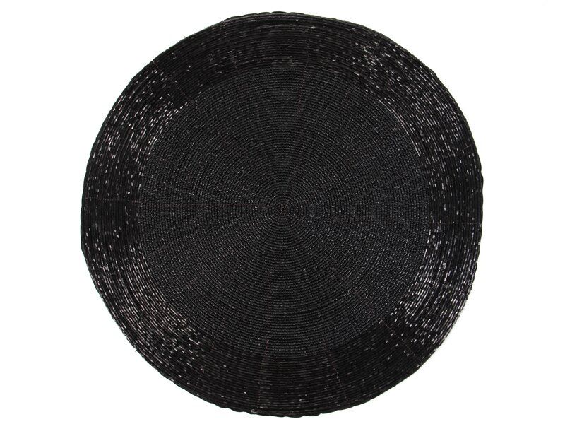 Плейсмат, салфетка на стол круглая из бисера 36 см 877-007