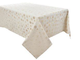 Скатерть новогодняя, ​​непромокаемая KAREN NATURAL 160 х 240 см с люрексом