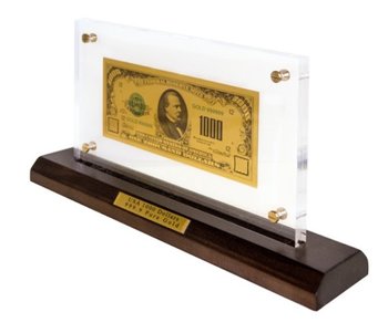 Банкнота подарочная 1000 USD (долларов) на подставке