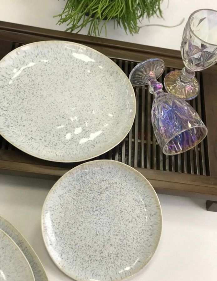 Набор керамических тарелок на 6 персон Перепелка