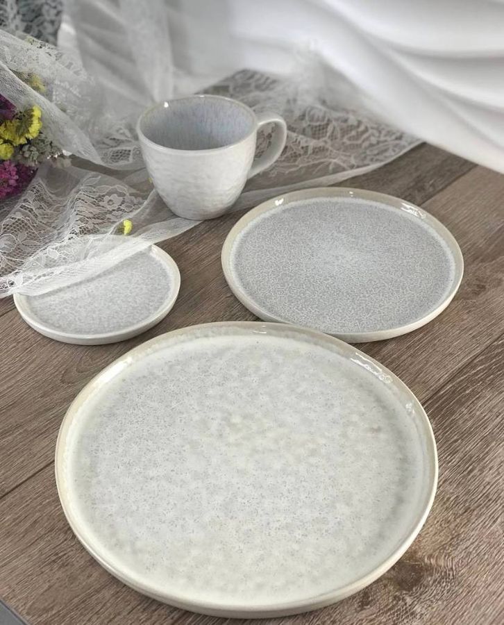 Набор керамических тарелок с бортиком Jupiter на 4 персоны, 8 предметов