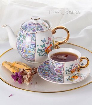 Чайный набор на 6 персон Бабочки (6 чашек и чайник)