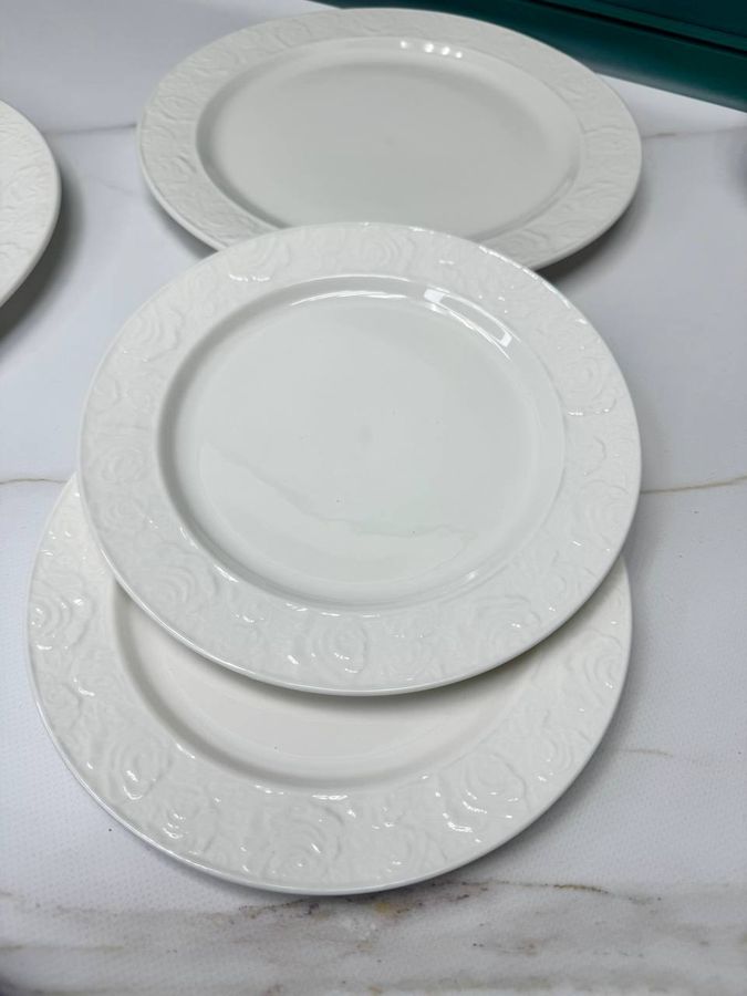 Набор из 2 фарфоровых тарелок Белая роза 20 см