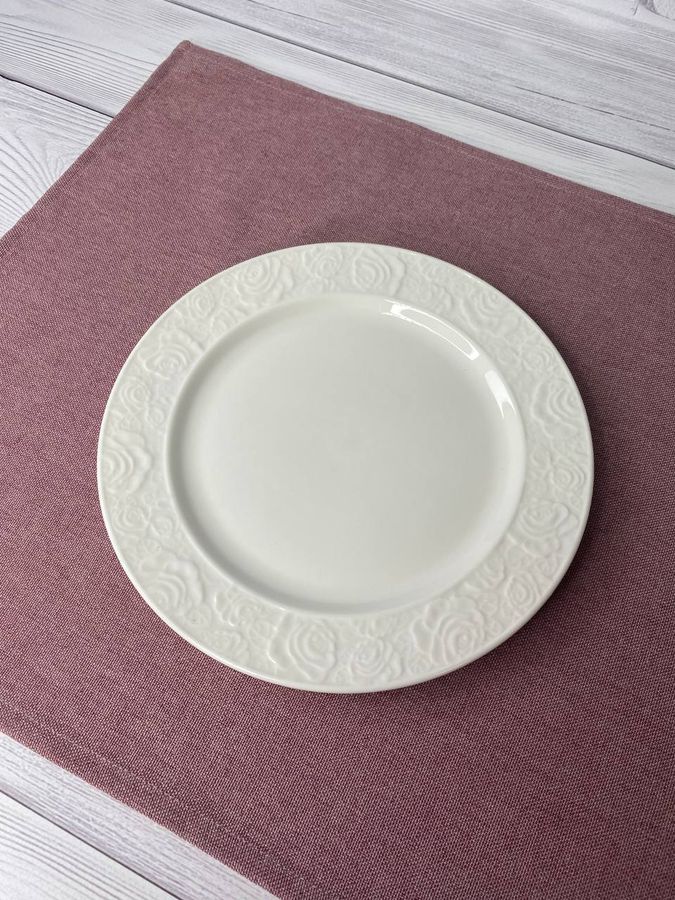 Набор из 2 фарфоровых тарелок Белая роза 20 см
