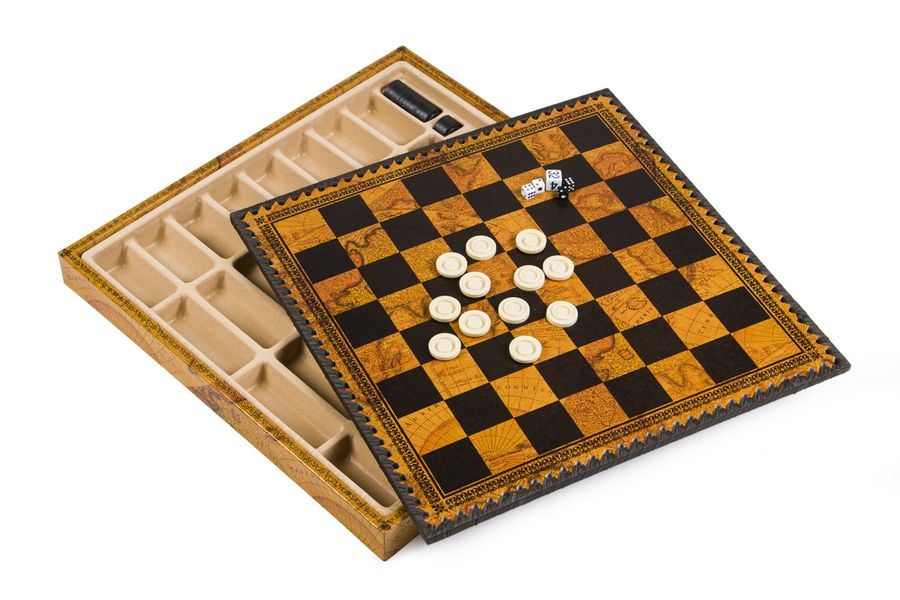 Подарочный набор Italfama Classico шахматы, шашки, Нарды G557-300+219MAP
