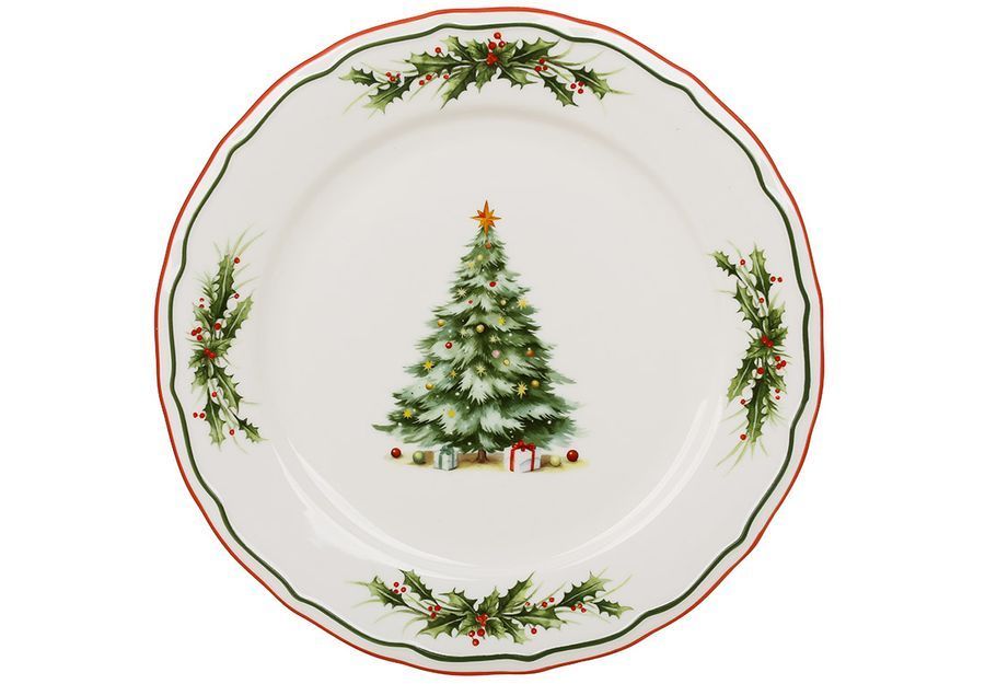 Набір новорічних тарілок Green Christmas 8 шт 4 персони