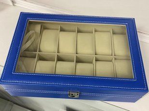 Шкатулка для часов на 12 отделений синяя 12PU.BLU