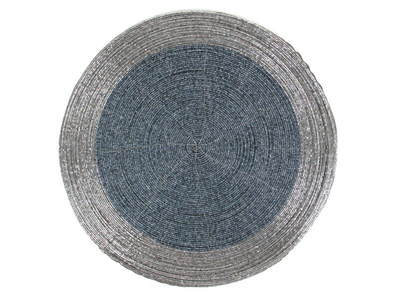 Плейсмат, салфетка на стол круглая из бисера 36 см 877-004