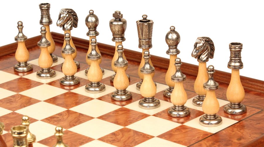 Шахматы подарочные, элитные Italfama "Arabescato" 142MW+435R