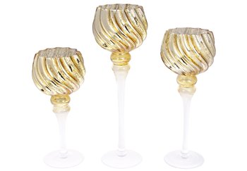 Набір скляних підсвічників бокалів на ніжці Шампань