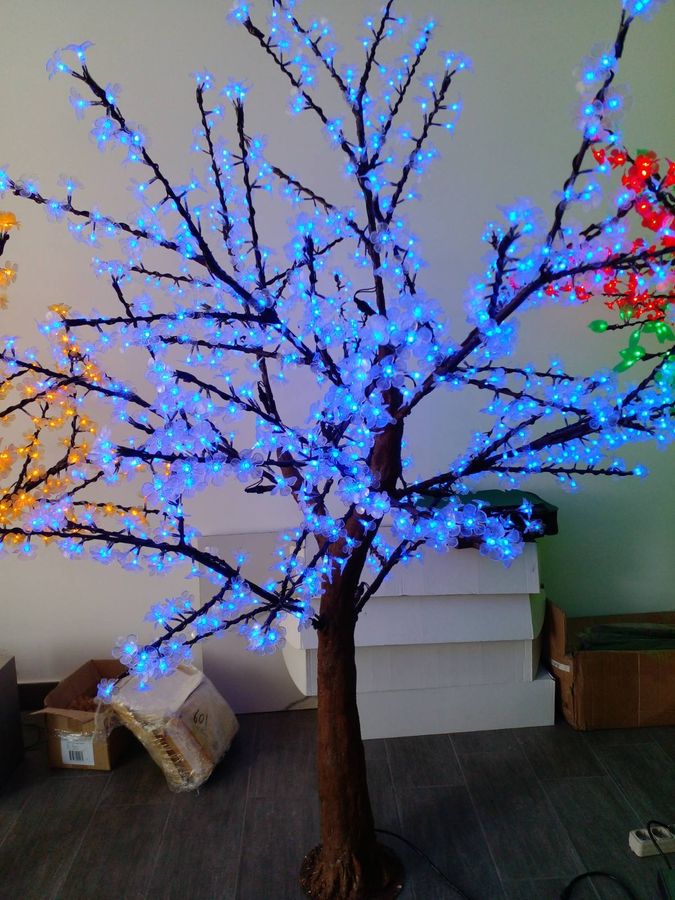 Светящееся, светодиодное дерево Сакура синяя уличная 2 м