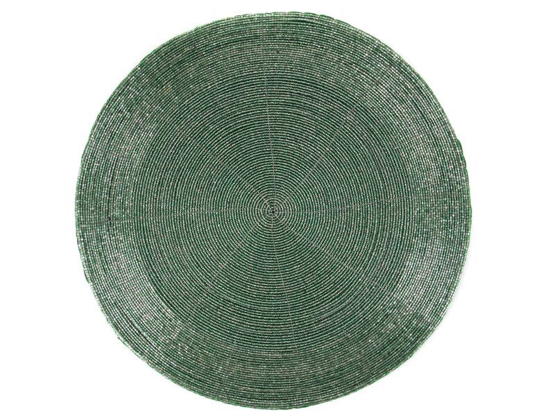 Плейсмат, салфетка на стол круглая из бисера 36 см 877-003
