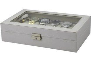 Шкатулка для часов на 12 отделений белая 12PU.WH