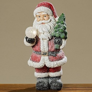 Керамическая декоративная фигура Санта с подсветкой